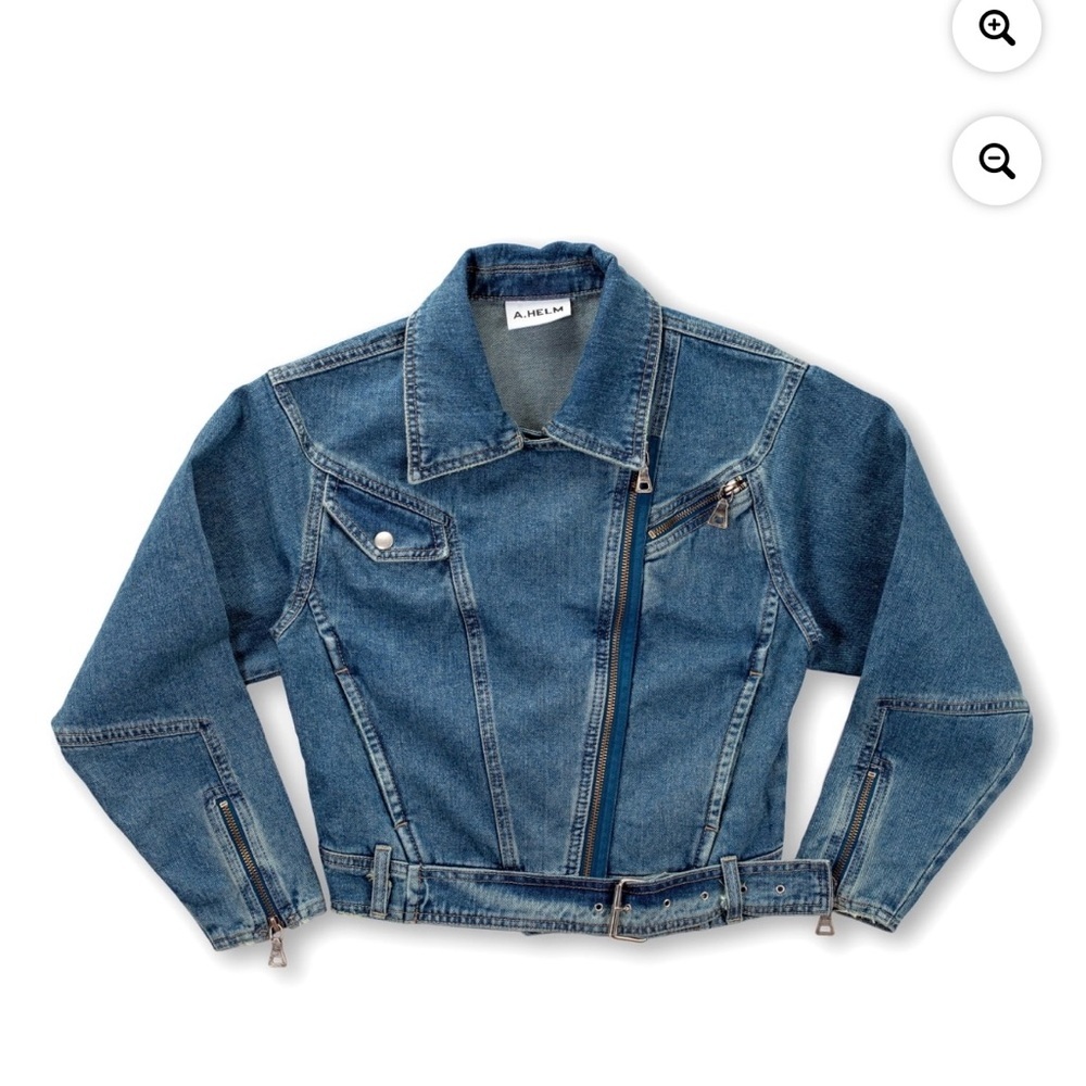 BRAND NEW W/TAGS - A. Helm ACL Blue Denim Cropped Jean Jacket - Small